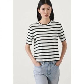 5002277 Massimo Dutti SHORT SLEEVE STRIPED - Print T-shirt black