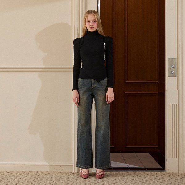 [시흥점] 여성 골조직 세미 부츠컷 속기모 데님팬츠 (ER4ODP53)