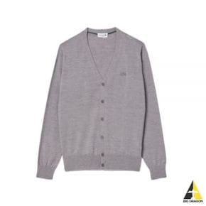 라코스테 V-Neck Wool Cardigan (AH5665-YRD) (브이넥 울 가디건)