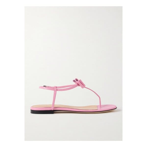 쁘띠 까도 크리스털 보우 장식 페이턴트 가죽 샌들 핑크 1647597333682442