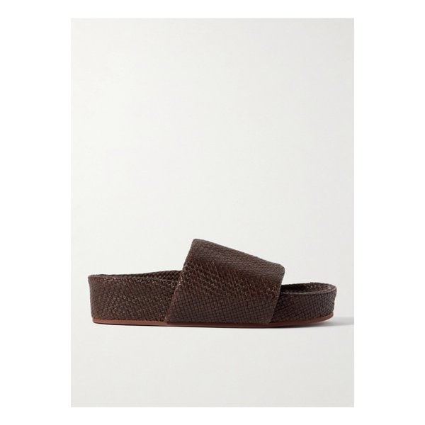 세인트 아그니 가죽 플랫폼 슬라이드 브라운 1647597332363008