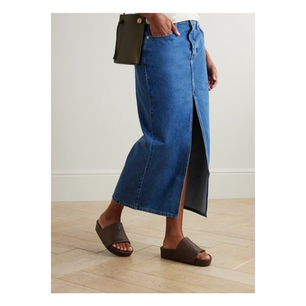 세인트 아그니 가죽 플랫폼 슬라이드 브라운 1647597332363008