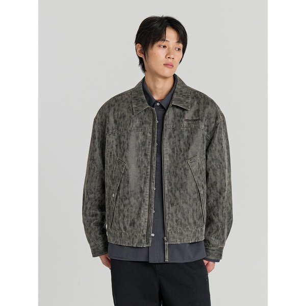 SYNTHETIC LEATHER SECTOR JACKET (LEO GREY)