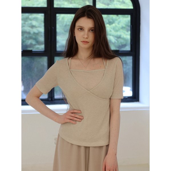Cross Lab Top Short Sleeve_Beige