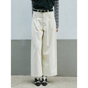 Corduroy Wide Pants (L/Beige)