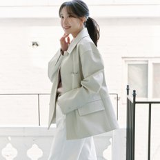 Single Leather Jacket_IVORY