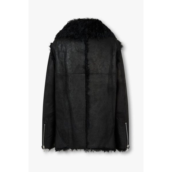 [WOMEN] 커브드 헴 레더 자켓 RO25304004000