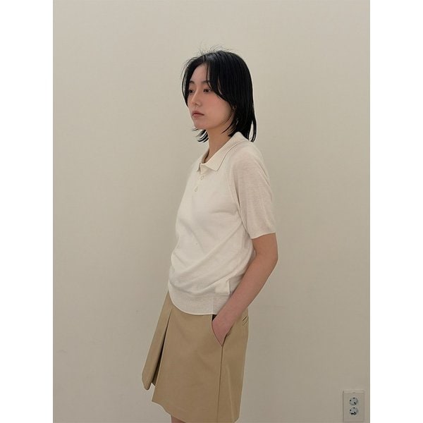 Silk Blend Collar Knit_Ivory