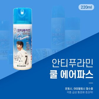  유한양행 안티푸라민 쿨 에어파스 220ml 운동 야외활동 필수품