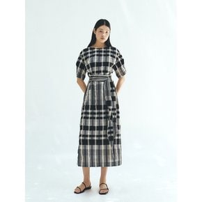 TFR CHECK WAIST TIE DRESS_2COLORS