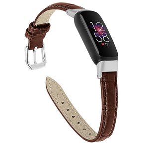 Compatible for Fitbit Luxe 가죽 밴드 호환 클래식 팔찌 금속 커넥터 교체 가죽 스트랩 고급