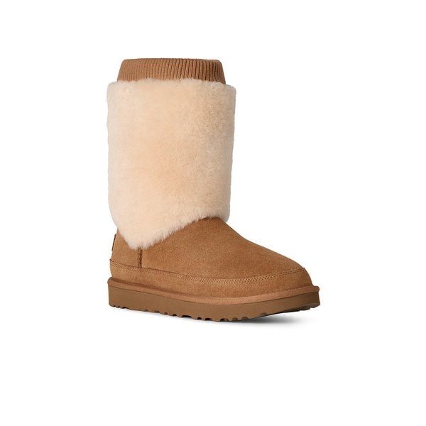 [WOMEN] 스웨이드 립 니트 프리미엄 부츠 (클래식 숏 포지) 1665302543000