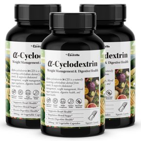 3개 알파CD 어스빌 알파시디 500mg 2개월분 알파시클로덱스트린 60베지캡슐