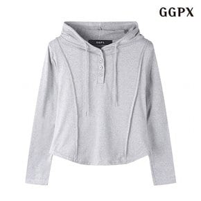 정상가:59,000원  데일리 무지 후드 버튼업 슬림 긴팔 티셔츠 (GOALW016D)