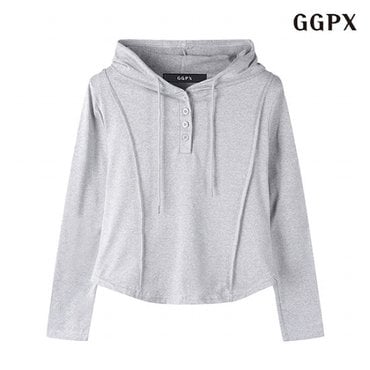 GGPX 정상가:59,000원  데일리 무지 후드 버튼업 슬림 긴팔 티셔츠 (GOALW016D)