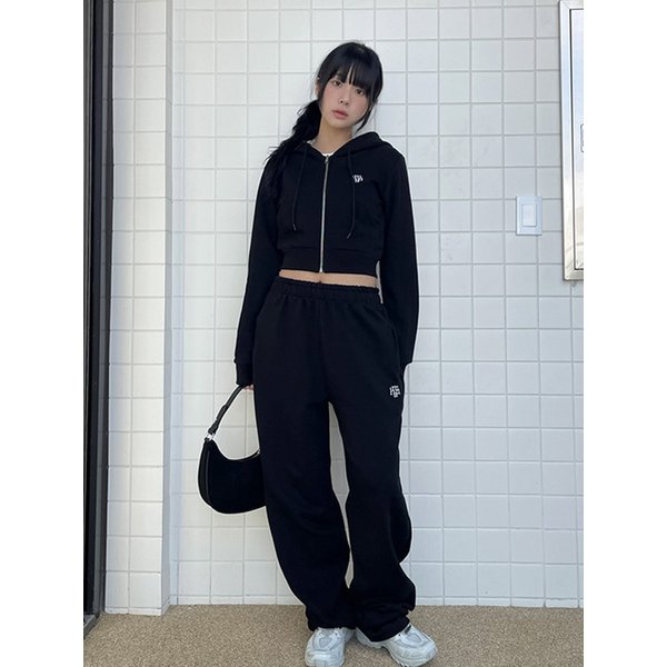 로고포인트 트레이닝 크롭 후드집업 [2color]