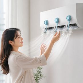 에어컨 바람막이 순환팬 실내 공기순환 벽걸이 에어컨용