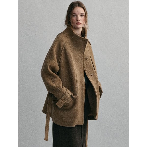 vent wool half coat (camel beige)