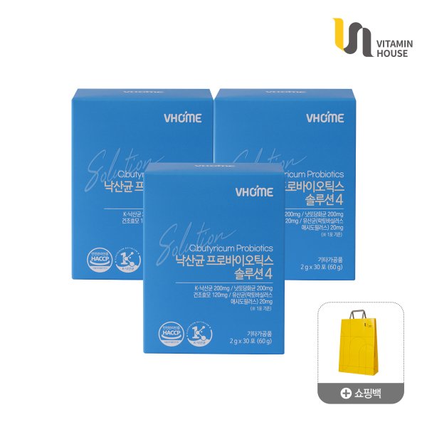 낙산균 프로바이오틱스 솔루션4 30포 3박스 +쇼핑백 1개