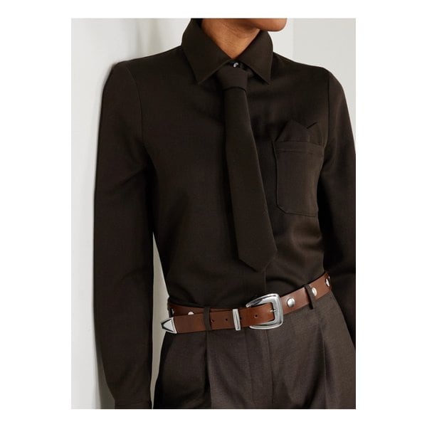 더프랭키샵 퍼스 스터드 가죽 벨트 브라운 46376663162949577