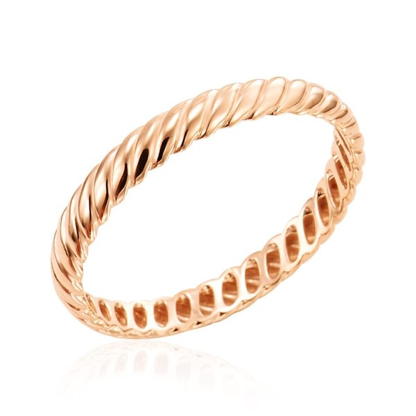 [비앤비골드] 18K 라운드 트위스트 2.5mm 올밴드 할로우링 반지 LOR41971