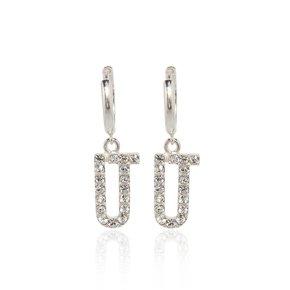 [Ie386]Shiny Signature Silver Earring