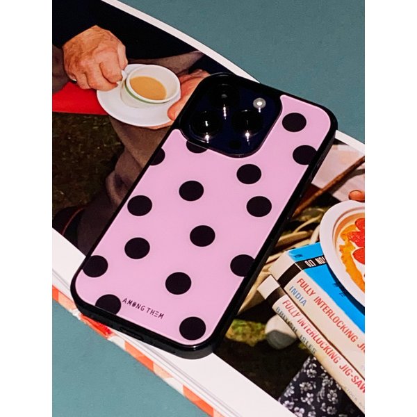 [Magsafe]Glossy Black Bumper Case _dot pink