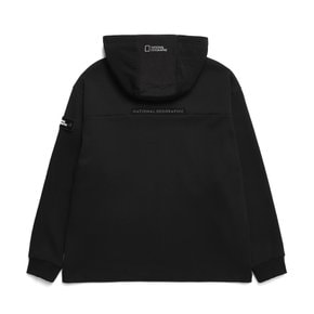 N241MHD230 우븐 배색 포인트 후디 CARBON BLACK