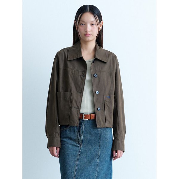 Cotton Outpocket Short Jumper  Brown (KE4839M05D)