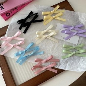 [옷자락] 여자 사계절 데일리 미니 리본 헤어핀