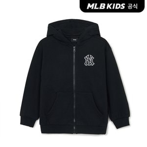 MLB키즈 (공식)24FW베이직 스몰로고 기모 후드집업 7AHDB0346-50BKS