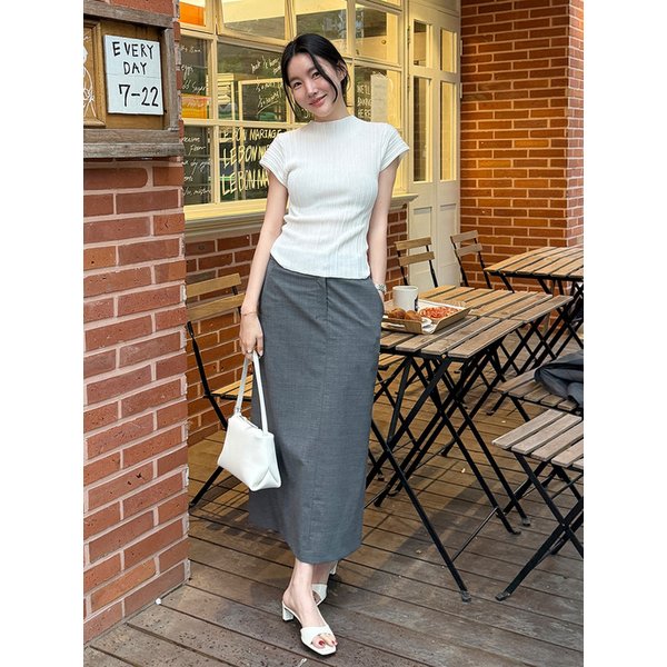 [이태리 울] Summer Wool H-line Long Skirt_2color