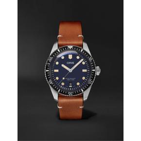 [해외배송] DIVERS SIXTYFIVE DATE 오토매틱 40MM 스테인레스 스틸 & 레더 시계 REF B0081055192