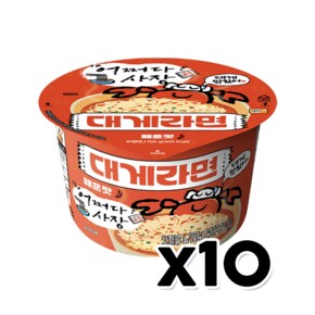 어쩌다사장 대게라면 매운맛 큰컵 큰사발 105g x 10개