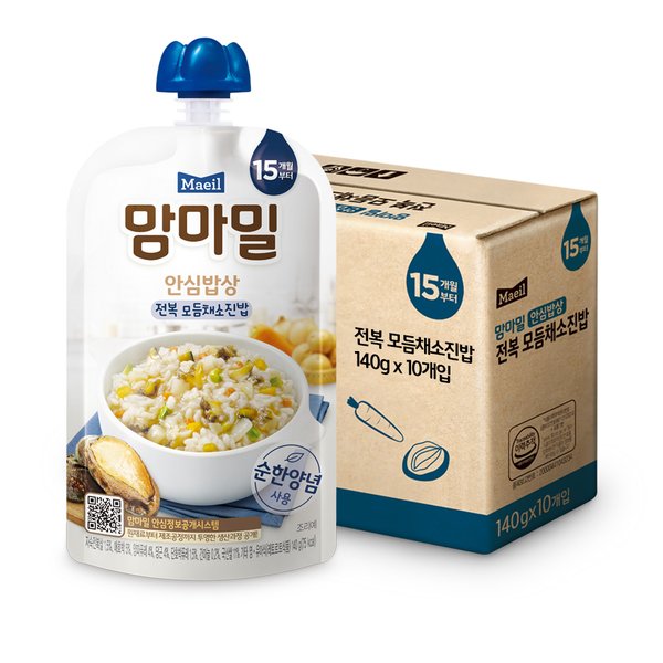 맘마밀 안심밥상 15개월 전복모듬채소 140g 10팩