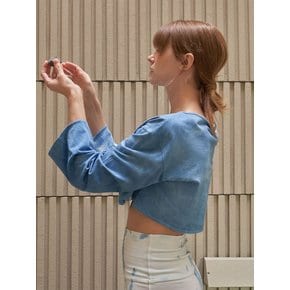 Deep Long Sleeve Cover Up - Blue [Natural Dyed]