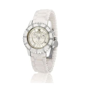 이스퀘어 4441585 Le Vian Ceramic Chronograph Quartz White Dial Ladies Watch