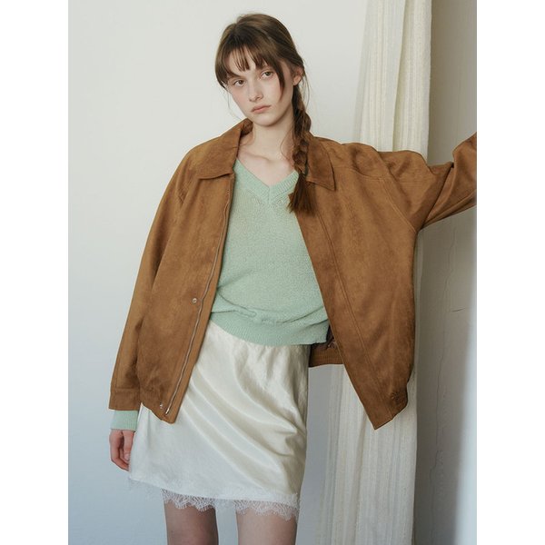 CLASSIC SUEDE LEATHER BLOUSON [CAMEL]