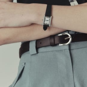 Small Around belt Umber with Silver buckle 로서울 벨트