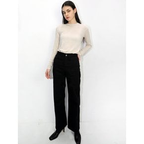 하이웨스트 블랙 면바지_ High waist Black Cotton PT