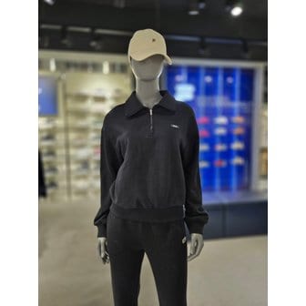 휠라 [파주점] 여성 기모 반집업 맨투맨(FS2POG4151F-BLK)