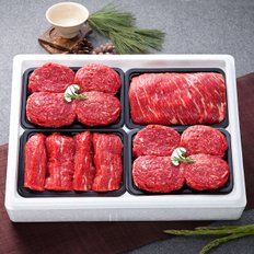 [냉장][총체보리한우1등급이상 알찬정육 4호실속세트(양지500g,불고기1kg,장조림500g)