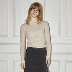 [24FW] SLIM-FIT TURTLE NECK TOP - CREAM