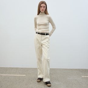 [24FW] SLIM-FIT TURTLE NECK TOP - CREAM