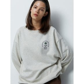 PALM TREE ROUND LOGO SWEATSHIRTS (MELANGE IVORY)