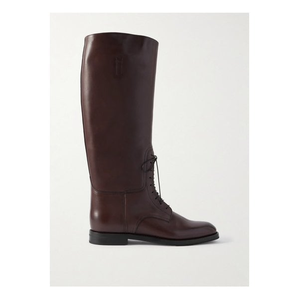 가죽 레이스업 니 부츠 다크 브라운 46376663162844810