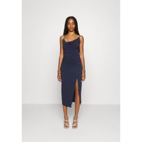 5104028 EvenOdd CIRC ASYMMETRIC NECKLINE SLIT DRESS - Cocktail dress / Party 503 dark blue