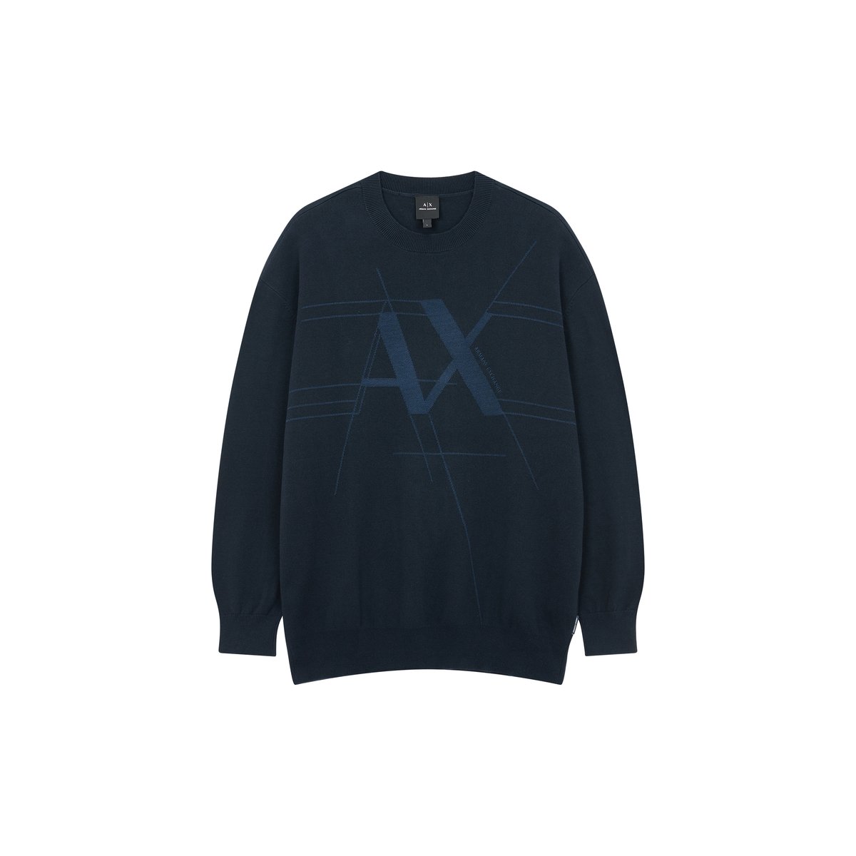 AX 남성 자카드 로고 와이드 니트_네이비(A413332014)
