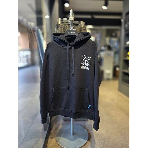 [시흥점] 부클토끼 자수 세미오버핏 후드티 (남여공용)/JGET30903BK