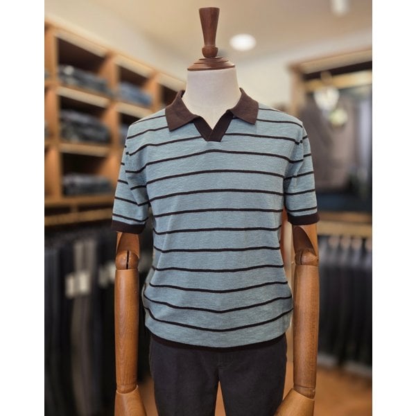 [여주점] 코오롱 브렌우드 남성 셀렉션 워셔블 라인 배색 폴로넥 스웨터 BRWAM26821MIX WHX